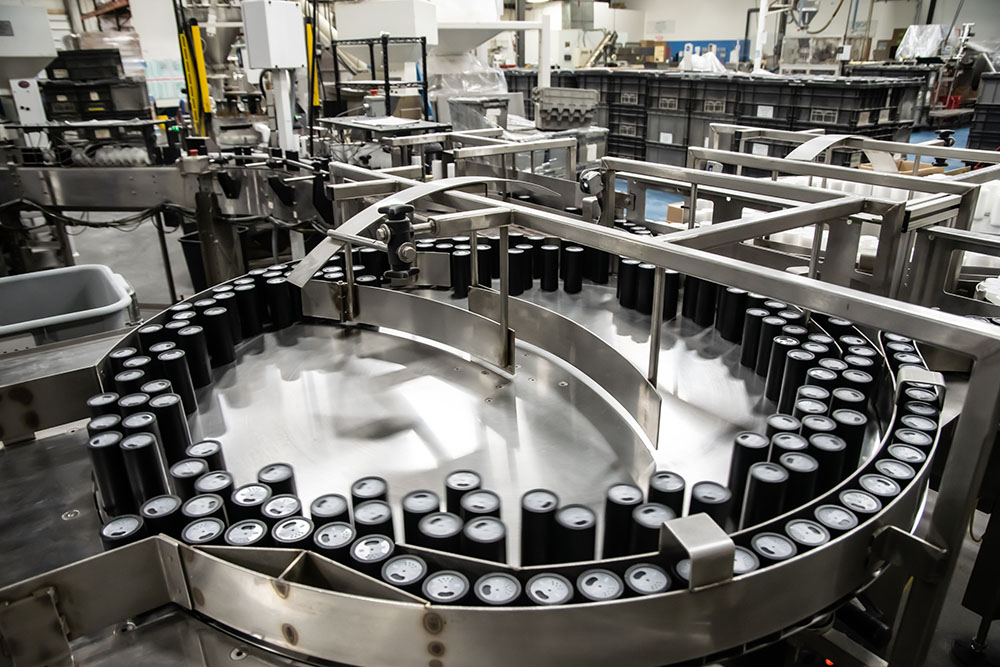 pepper shakers in a factory